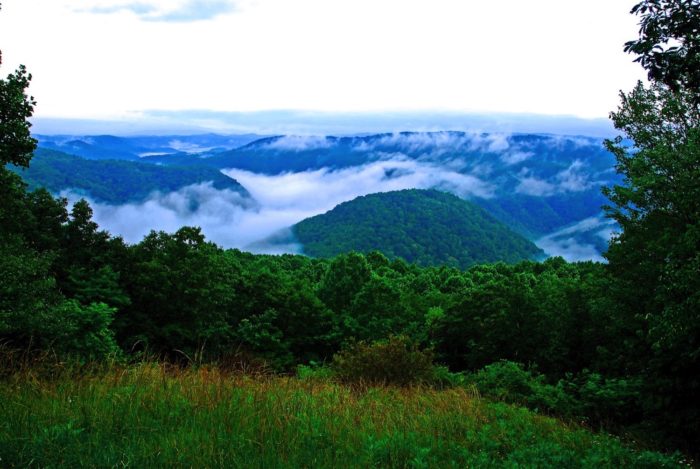 A beautiful view from the Canyon Overlook at Pipestem State Park