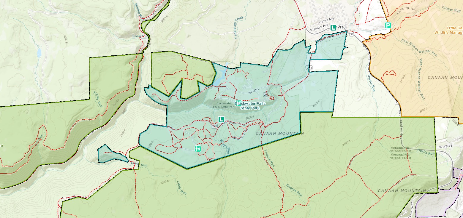 Davis West Virginia Map Blackwater Falls State Park - West Virginia State Parks - West Virginia  State Parks