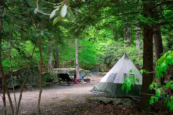 Tents set up at Audra State Park