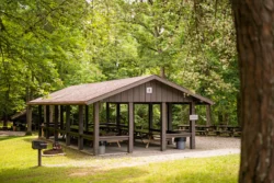 Outdoor pavilion at Carnifex Ferry Battlefield State Park.
