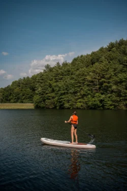 Paddleboarder on the water