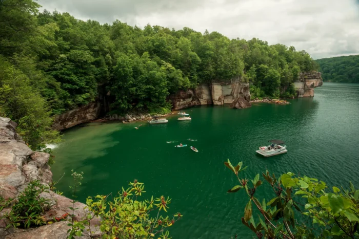 dogs kayak summersville lake