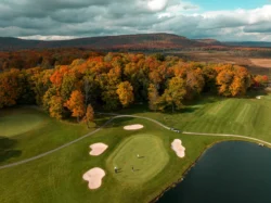 Aerial view of the Canaan Valley Resort golf course and surrounding area