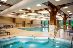 Indoor pool and hot tub at Cacapon Resort State Park.