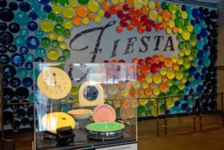 An early Fiesta Tableware collection on display.