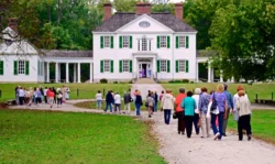 Multiple guests arriving to Blennerhassett Island Historical State Park for a day of cultural exploration in the springtime.