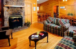 Interior of a Bluestone State Park cabin.