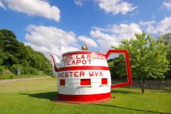 The World's Largest Teapot captured during the summertime in Chester, WV.