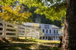 Exterior of Beckley Exhibition Coal Mine during the summer or early fall.