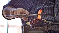 Glassblowing and shaping process captured up-close at Appalachian Glass
