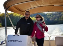 Couple in a boat on the lake