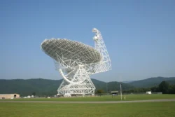 The Robert C. Byrd Green Bank Telescope at Green Bank Observatory during the summer.
