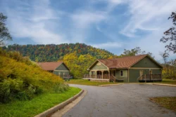 Exterior shot of cabin at Chief Logan State Park