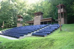Wide shot of the seats at the Liz Spurlock Amphitheater