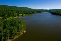 High-level view of Moncove Lake during the summer.