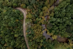 An aerial view of North Bend State Park