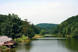 Jimmy Lewis Lake captured during the summer near Pinnacle Rock State Park.