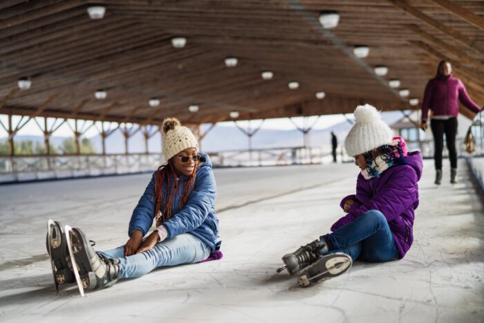 Canaan Valley Resort State Park, ice rink, two girls