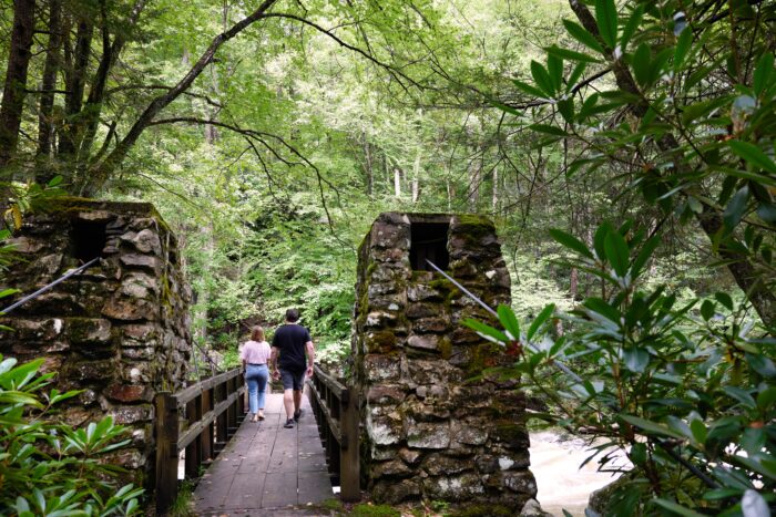 Babcock State Park, couple on bridge