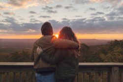 Cacapon Mountain Overlook, sunset, couple