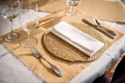 A lovely place setting at a cellar-to-table dinner
