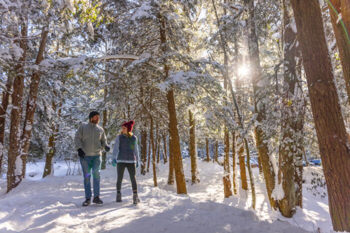 Winter, hike, couple, Blackwater Falls